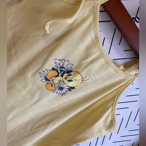 Tweetie Bird Stretch Cotton Dress, Sz Lg Kids, XS/S Ladies Vintage Vibes 90s NWT